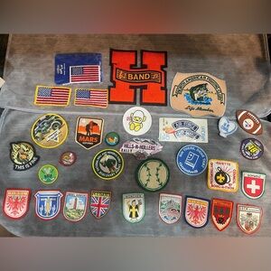 Vintage Patches Countries School Football Flag Lot